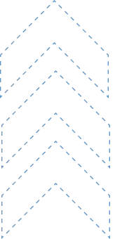 Upward-pointing dotted chevron in #5a94c8 used to enhance content flow and visual appeal on Gulf Way Oil Trading website